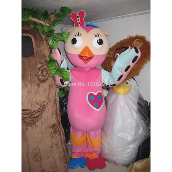 pink owl Mascot Costume