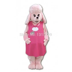 Pink Pregnant Poodle dog Mascot Costume