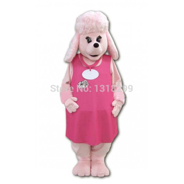 Pink Pregnant Poodle dog Mascot Costume