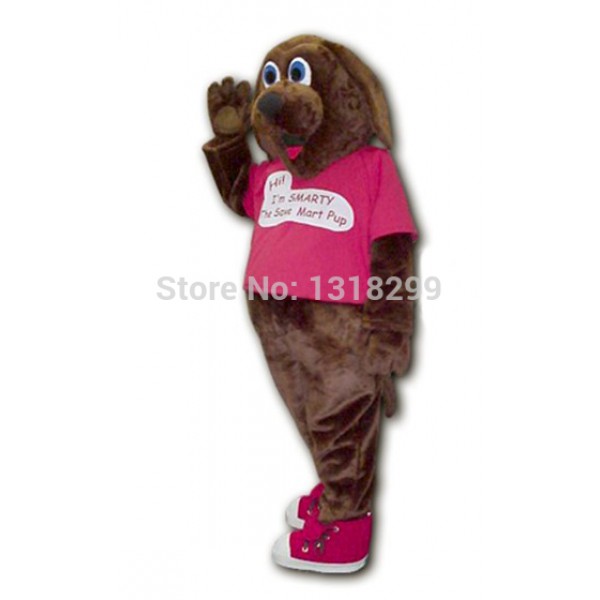 Dark Brown Smarty Dog Mascot Costume