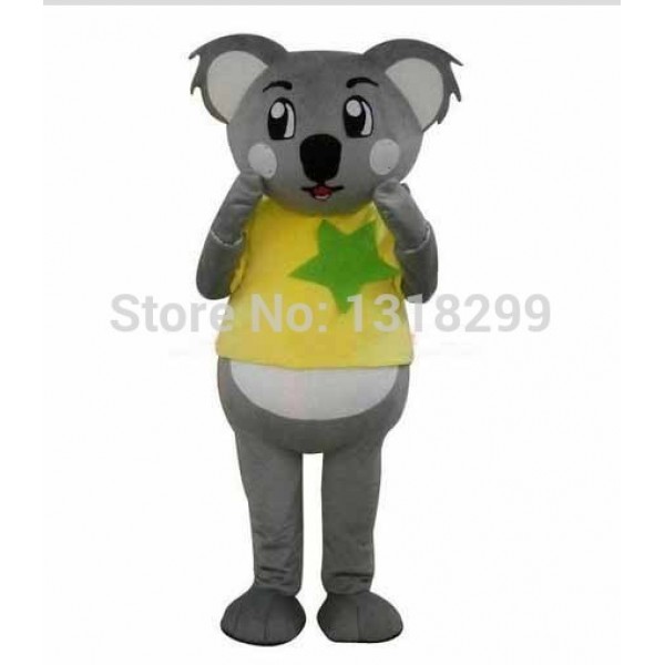 Yellow Coat Koala Mascot Costume