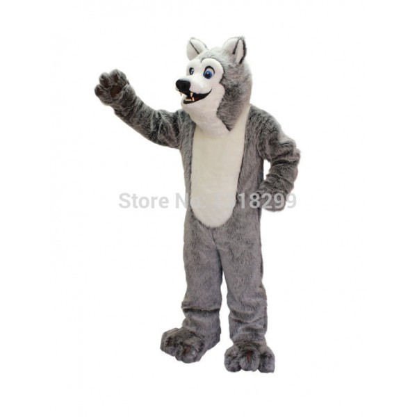 Friendly Husky Mascot Costume