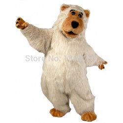 White Fur Boris Bear Mascot Costume