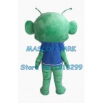 the big head green alien Mascot Costume