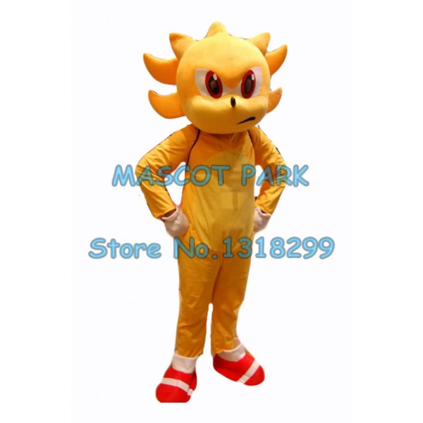 cartoon golden super sonic hedgehog Mascot Costume