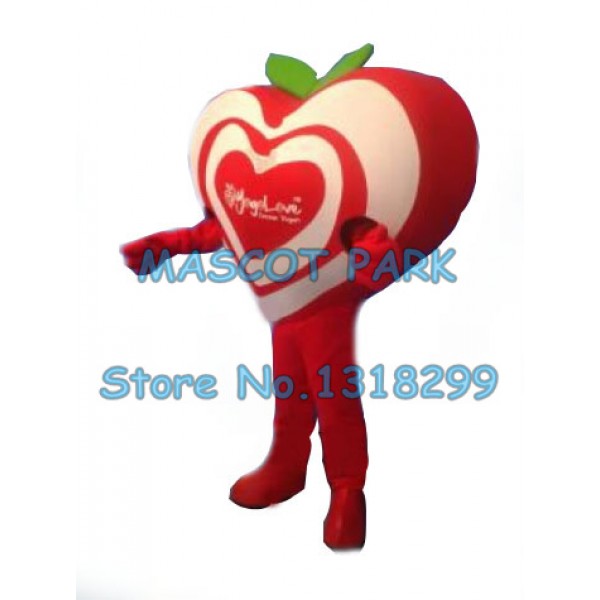 custom red heart Mascot Costume