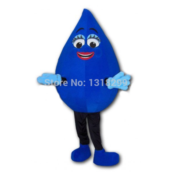 Blue Water Drop Mascot Costume