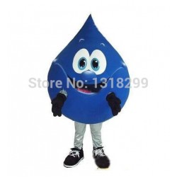 Blue Water Drop Mascot Costume