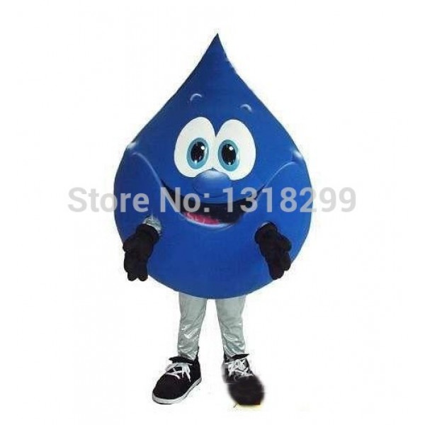 Blue Water Drop Mascot Costume