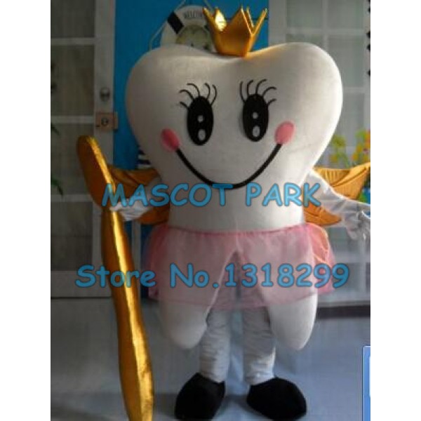 Golden Queen Teeth Tooth Mascot Costume