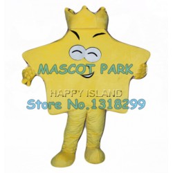 funny yellow king star Mascot Costume