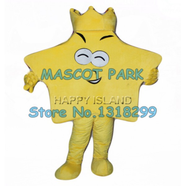 funny yellow king star Mascot Costume