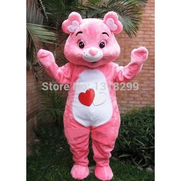 pink bear Mascot Costume
