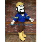 big black beard Voyageur Mascot Costume