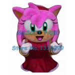 popular cartoon pink Amy Rose hedgehog Mascot Costume