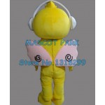 cute yellow headphones angel baby Mascot Costume