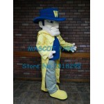 long yellow wind coat Cavalier Mascot Costume