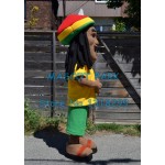 long black hair man Mascot Costume