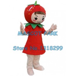 red strawberry Mascot Costume