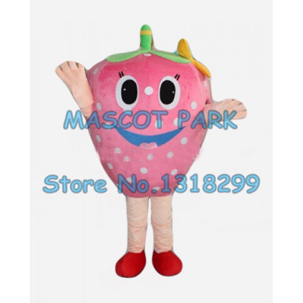 sweet pink strawberry girl Mascot Costume