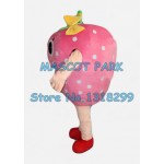sweet pink strawberry girl Mascot Costume