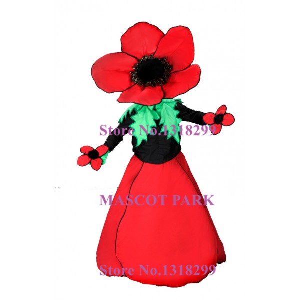 Red Wild flower Mascot Costume