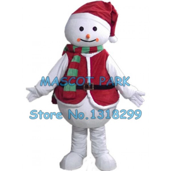 red snowman Mascot Costume