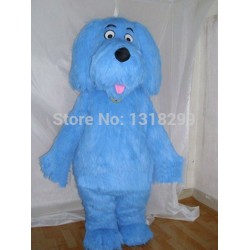Blue Plush Dog Mascot Costume