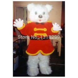 christmas White Bear Mascot Costume