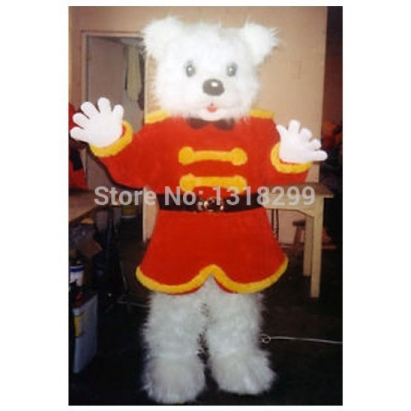 christmas White Bear Mascot Costume