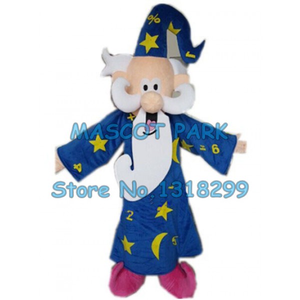 Classical Blue Coat wizard Magician Mascot Costume