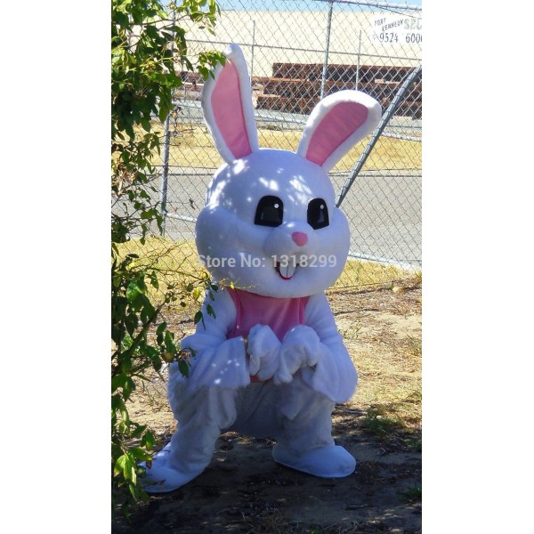 Easter White Bunny Mascot Costume