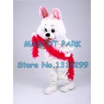 Cute White RABBIT Bunny Mascot Costume 