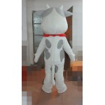 White Belly Dog Black Spots Cow Mascot Costume