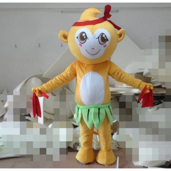 Cartoon Adult Cute Little Yellow Monkey Mascot Costume