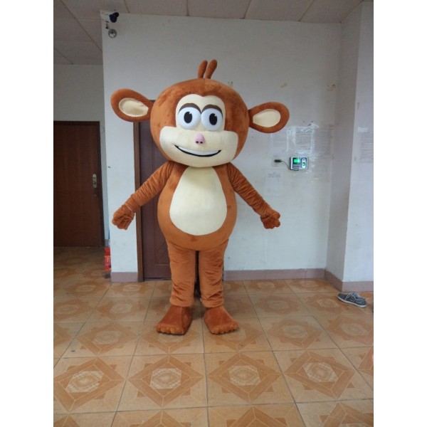Cartoon Brown Monkey Mascot Costume