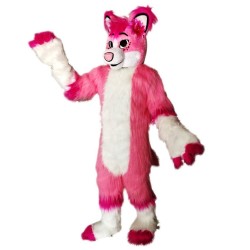 Pink Fox Husky Fursuit Mascot Costume
