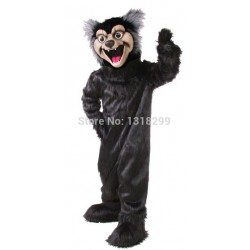 Huge Black Wolf mascot costume