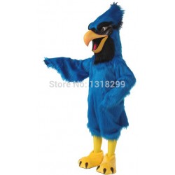 Blue eagle plush mascot costume