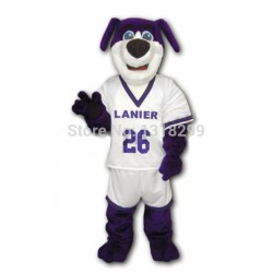 Purple Dog mascot costume