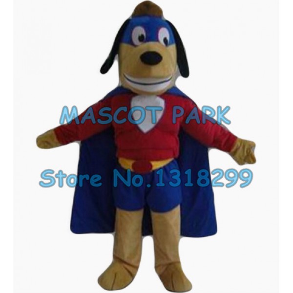 the muscle superman dog Mascot Costume