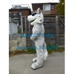 light grey husky Mascot Costume