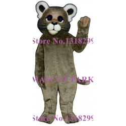 Adorable Grey Baby Cougar Adult Mascot Costume