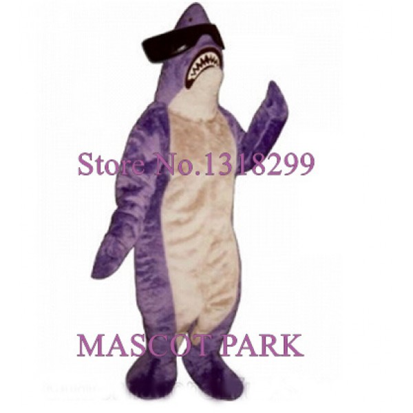 Cool Purple Killer Shark Mascot Costume