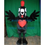 New Black Rooster Chicken Mascot Costume