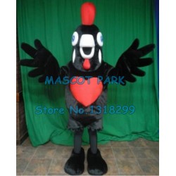 New Black Rooster Chicken Mascot Costume