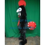 New Black Rooster Chicken Mascot Costume
