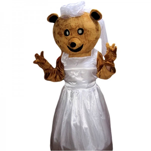 Wedding Bride Bear Mascot Costume Wedding Bride Bear Mascot Costume