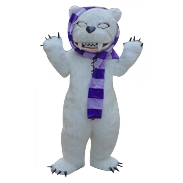 White Beggar Bear Mascot Costume