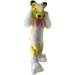 Yellow Fox Dog Husky Mascot Costume